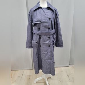 Banana Republic Blue Double-Breasted Trench Coat